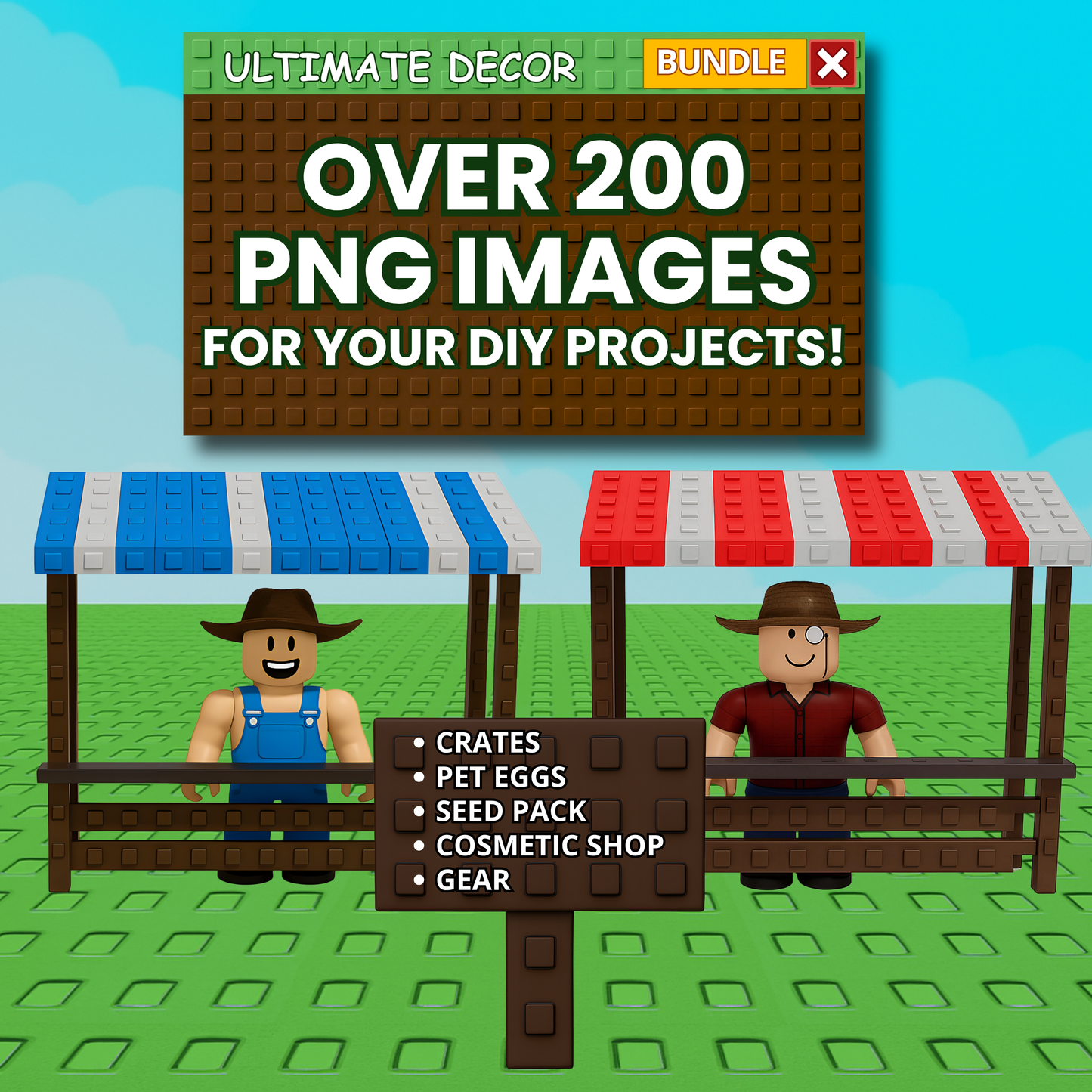 Grow a Garden Roblox Clipart bundle, 205 PNG Images, 300 DPI Instant Download, Roblox digital stickers | Decor Collection | Seed Pack | Crates | Cosmetic Shop | DIY party decor| Invitation | Party Favor