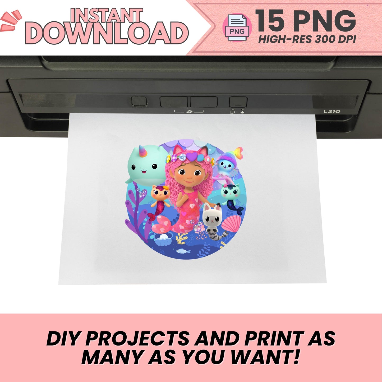 Gabby's Dollhouse PNG Clipart Bundle – 15 Digital Images | 300 DPI | Instant Download | Printable Cake Toppers & Party Decor | DIY