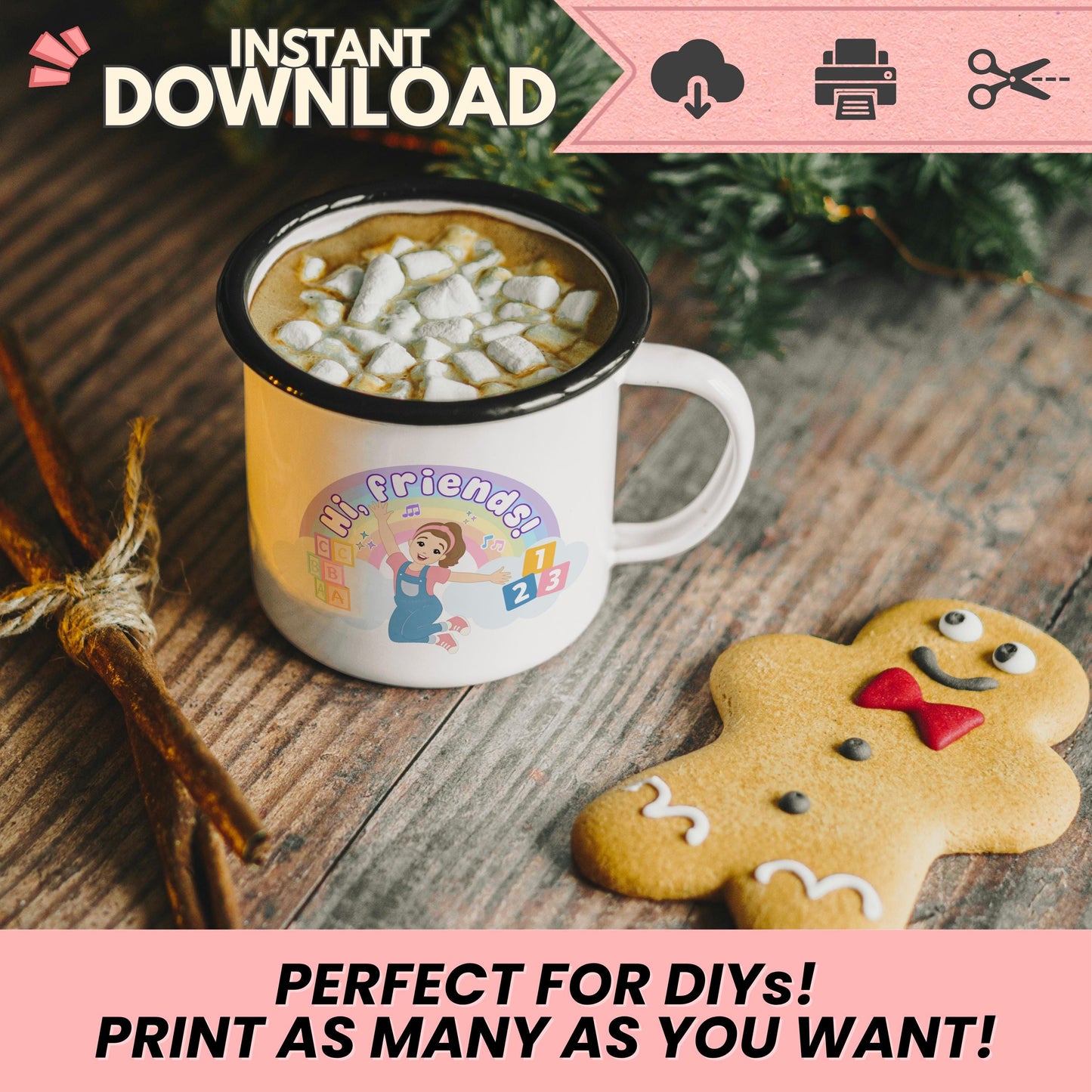 Miss Rachel Inspired Birthday Printables – 2 PNG Designs | Rainbow Blocks Theme | 300 DPI High-Resolution | Instant Download for DIY Party Decor