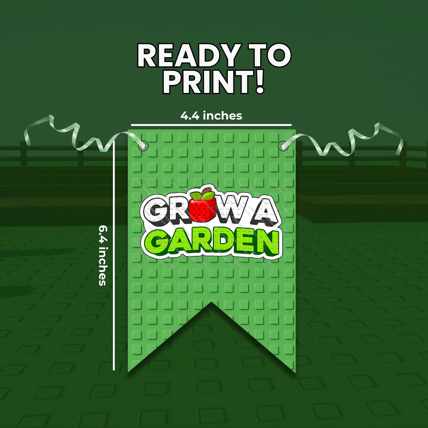 Roblox Grow A Garden Cake Topper and banner Party favor - Printable - Digital Download -  Ready To Print and cut!