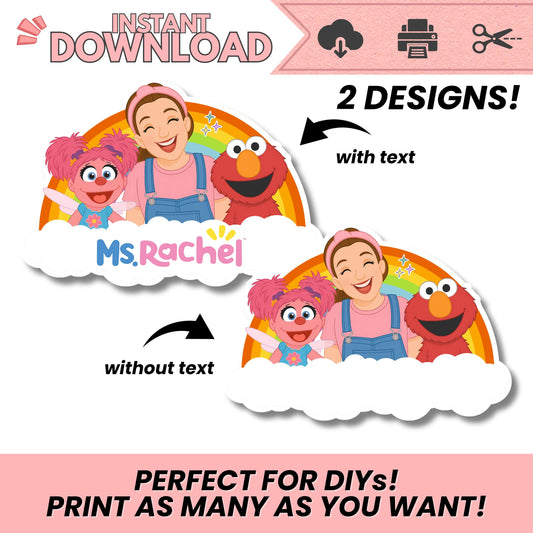 Miss Rachel & Sesame Street PNG | Elmo, Abby Clipart 300 DPI