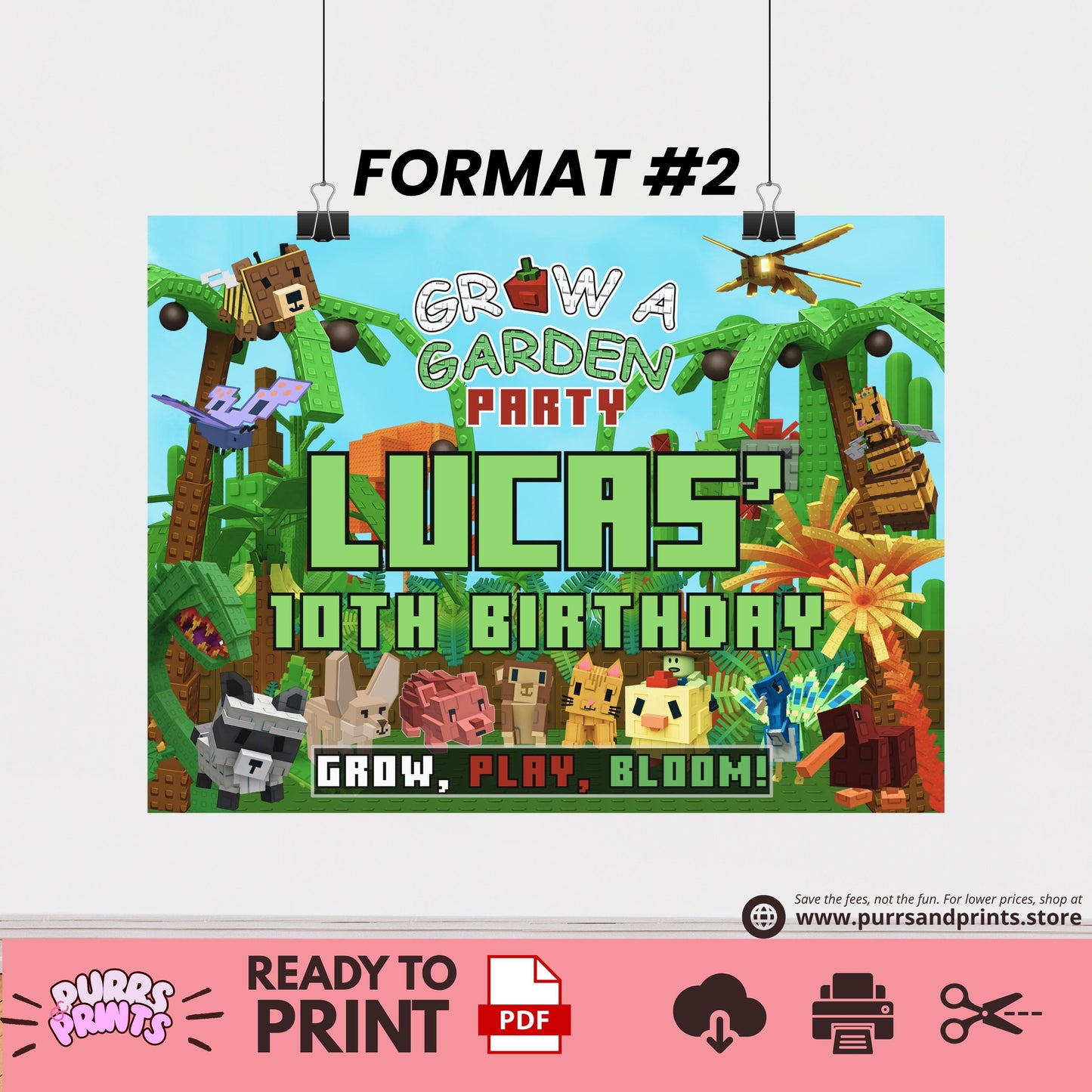 Roblox Grow a Garden Birthday Banner | Grow a Garden Theme | Customize Template | Digital Download | Birthday Invite | Fast Turnaround Time