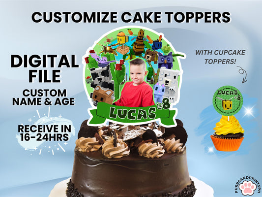 Grow a Garden Roblox Cake Topper with picture – Custom Printable Birthday Decoration For Birthday party HIGH-RES PDF - free cupcake toppers