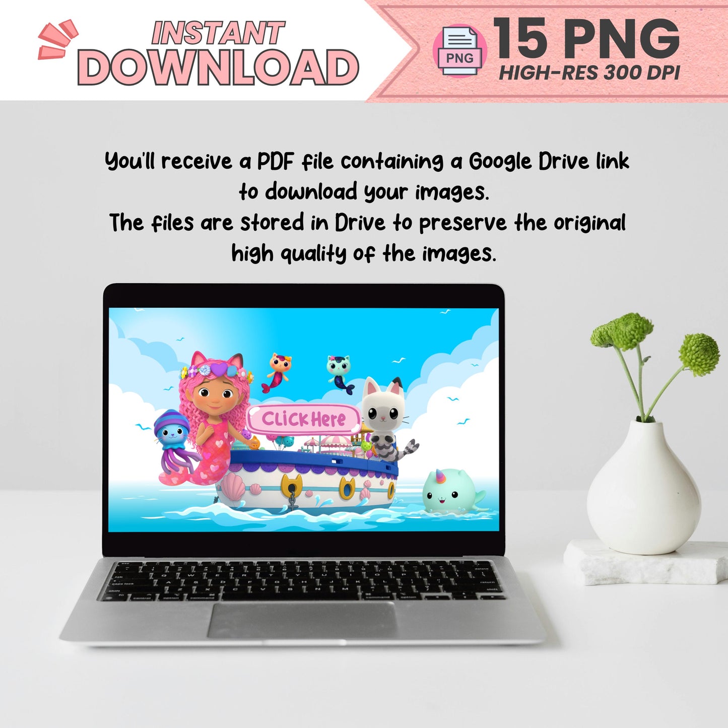 Gabby's Dollhouse PNG Clipart Bundle – 15 Digital Images | 300 DPI | Instant Download | Printable Cake Toppers & Party Decor | DIY